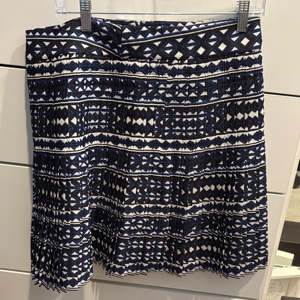 J. Crew Navy and White Geometric Mini Skirt